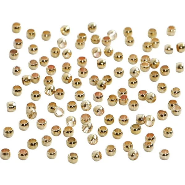 Wireklemmer Ø2 mm, 100 stk, Forgyldt